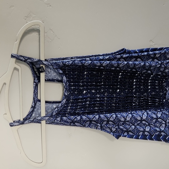 Lucky Brand Vintage Women's Printed Knit Dress Blue/Multi Medium - Picture 2 of 5